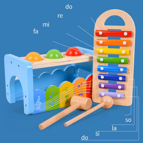 Kleinkind-Musical für Babys, pädagogisches Montessori-Spielzeug, Baby-Holzspielzeug