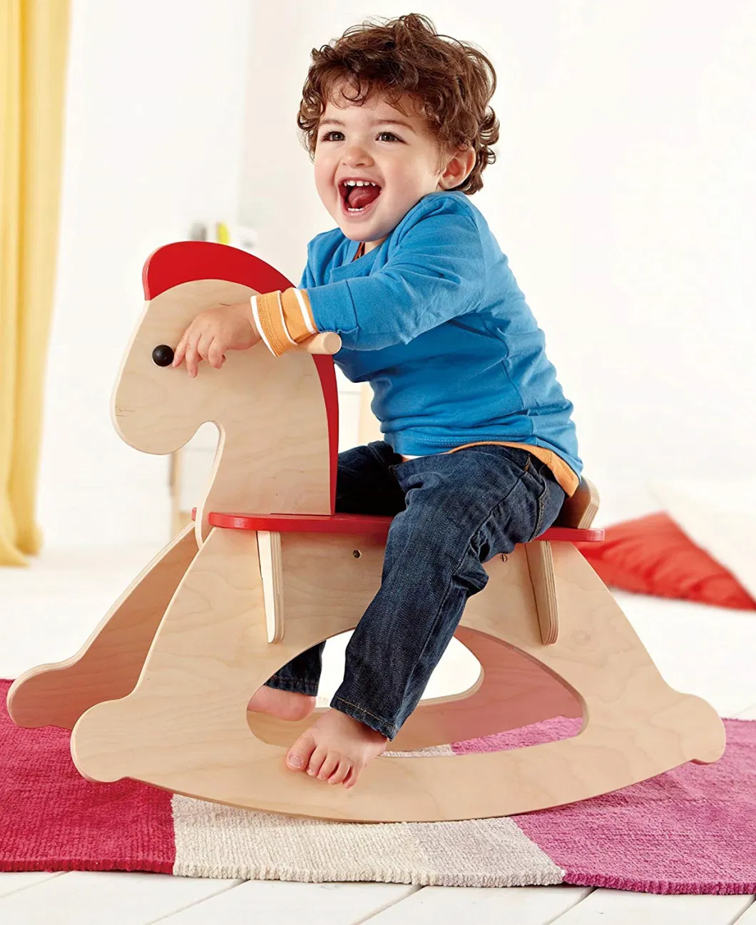 Kid′s Wooden Rocking Horse Rock and Ride Wooden Educational Toy