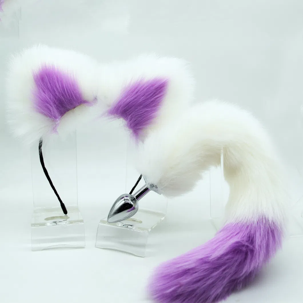 Bdsm Roleplay Games Beatiful Animal Long Fox Tail with Cat Ear Clip Couples Flirting Love Games Anal Butt Plug Sex Toy