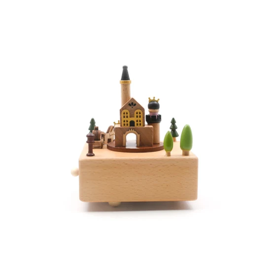 Neues Design-Spieluhr aus Holz im Prinzessinnenschloss-Stil