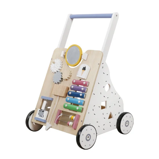 Neues Design, frühes Lernen, hölzerner Push-Along-Aktivitäts-Walker-Spielzeug für Kinder W16e159b
